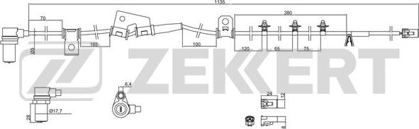 Zekkert SE-6079 - Датчик ABS, частота вращения колеса autosila-amz.com