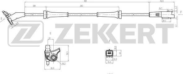 Zekkert SE-6195 - Датчик ABS, частота вращения колеса autosila-amz.com