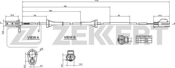 Zekkert SE-6145 - Датчик ABS, частота вращения колеса autosila-amz.com