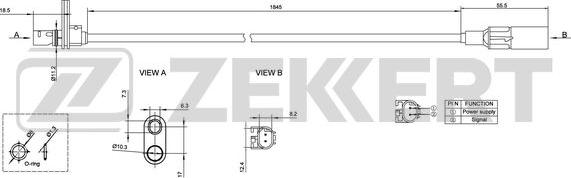 Zekkert SE-6140 - Датчик ABS, частота вращения колеса autosila-amz.com
