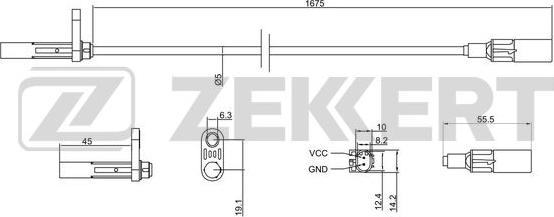 Zekkert SE-6143 - Датчик ABS, частота вращения колеса autosila-amz.com