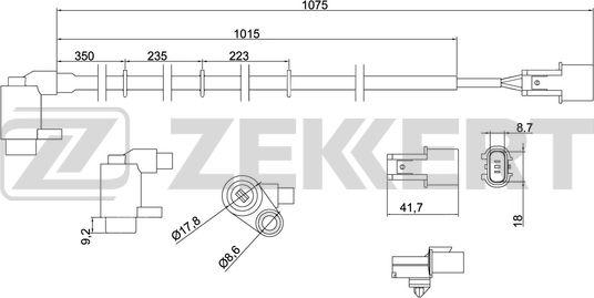 Zekkert SE-6155 - Датчик ABS, частота вращения колеса autosila-amz.com