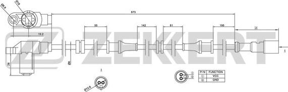 Zekkert SE-6114 - Датчик ABS, частота вращения колеса autosila-amz.com