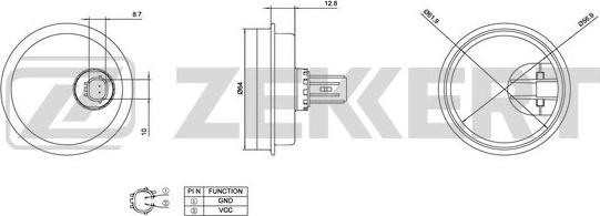 Zekkert SE-6110 - Датчик ABS, частота вращения колеса autosila-amz.com