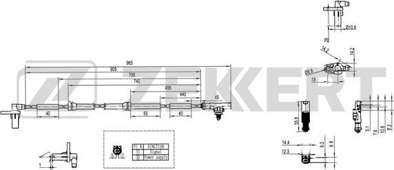 Zekkert SE-6113 - Датчик ABS, частота вращения колеса autosila-amz.com