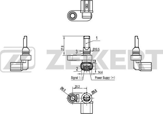 Zekkert SE-6112 - Датчик ABS, частота вращения колеса autosila-amz.com