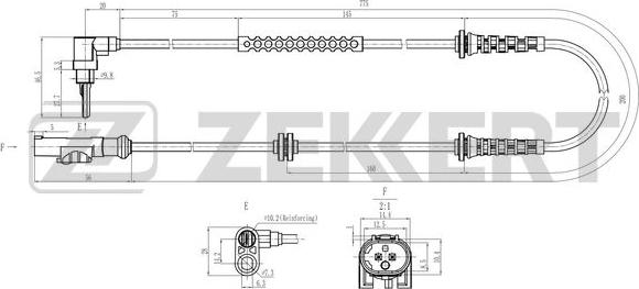 Zekkert SE-6189 - Датчик ABS, частота вращения колеса autosila-amz.com