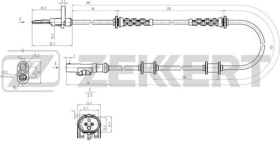 Zekkert SE-6186 - Датчик ABS, частота вращения колеса autosila-amz.com