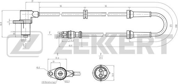 Zekkert SE-6188 - Датчик ABS, частота вращения колеса autosila-amz.com