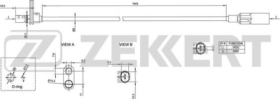 Zekkert SE-6139 - Датчик ABS, частота вращения колеса autosila-amz.com