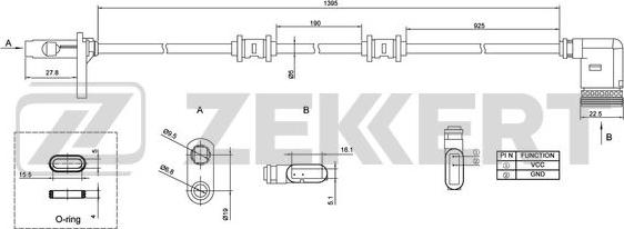 Zekkert SE-6131 - Датчик ABS, частота вращения колеса autosila-amz.com