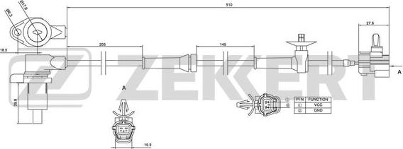Zekkert SE-6120 - Датчик ABS, частота вращения колеса autosila-amz.com