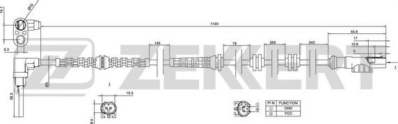 Zekkert SE-6176 - Датчик ABS, частота вращения колеса autosila-amz.com