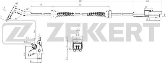 Zekkert SE-6205 - Датчик ABS, частота вращения колеса autosila-amz.com