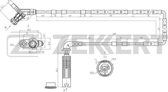 Zekkert SE-6208 - Датчик ABS, частота вращения колеса autosila-amz.com