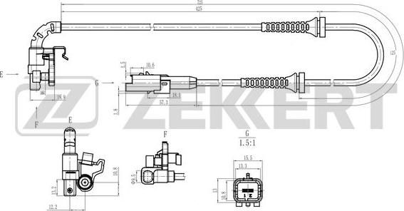 Zekkert SE-6219 - Датчик ABS, частота вращения колеса autosila-amz.com