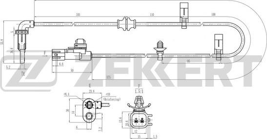 Zekkert SE-6214 - Датчик ABS, частота вращения колеса autosila-amz.com