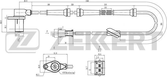 Zekkert SE-6210 - Датчик ABS, частота вращения колеса autosila-amz.com