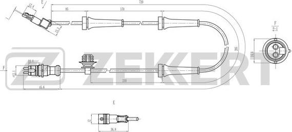 Zekkert SE-6213 - Датчик ABS, частота вращения колеса autosila-amz.com