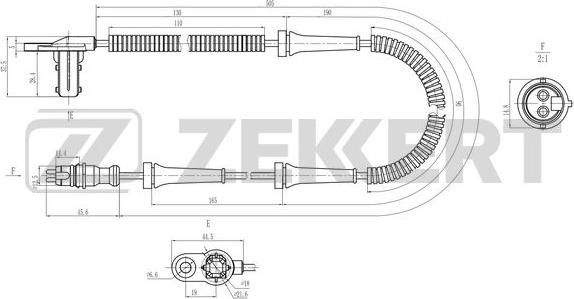 Zekkert SE-6212 - Датчик ABS, частота вращения колеса autosila-amz.com