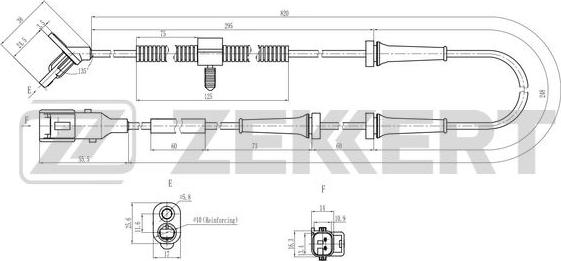 Zekkert SE-6235 - Датчик ABS, частота вращения колеса autosila-amz.com