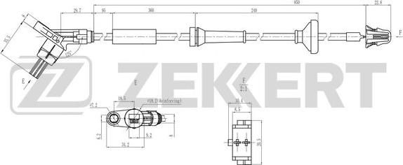 Zekkert SE-6233 - Датчик ABS, частота вращения колеса autosila-amz.com