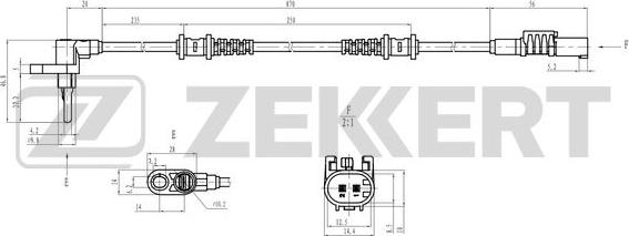 Zekkert SE-6225 - Датчик ABS, частота вращения колеса autosila-amz.com