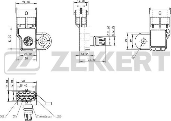 Zekkert SE-1044 - Датчик, давление во впускной трубе autosila-amz.com
