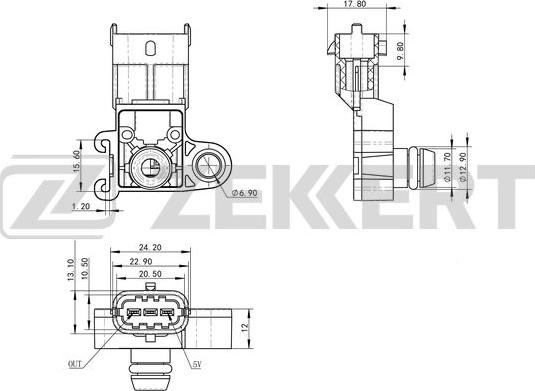 Zekkert SE-1045 - Датчик, давление во впускной трубе autosila-amz.com