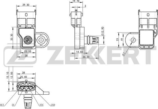 Zekkert SE-1041 - Датчик, давление во впускной трубе autosila-amz.com