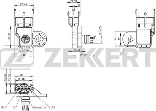 Zekkert SE-1042 - Датчик, давление во впускной трубе autosila-amz.com