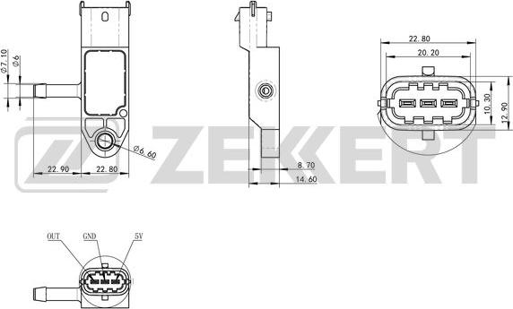 Zekkert SE-1051 - Датчик, давление во впускной трубе autosila-amz.com