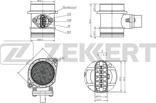 Zekkert SE-1065 - Датчик, давление во впускной трубе autosila-amz.com