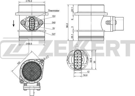 Zekkert SE-1063 - Датчик, давление во впускной трубе autosila-amz.com