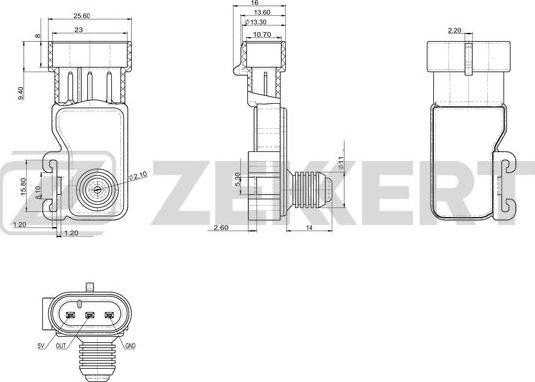 Zekkert SE-1004 - Датчик, давление во впускной трубе autosila-amz.com