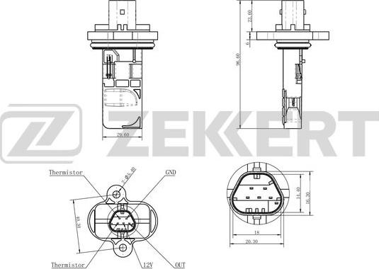 Zekkert SE-1008 - Датчик потока, массы воздуха autosila-amz.com