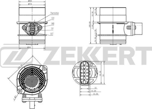 Zekkert SE-1019 - Датчик потока, массы воздуха autosila-amz.com