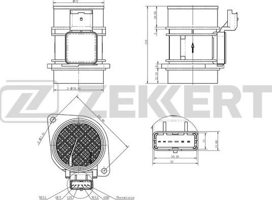 Zekkert SE-1016 - Датчик потока, массы воздуха autosila-amz.com