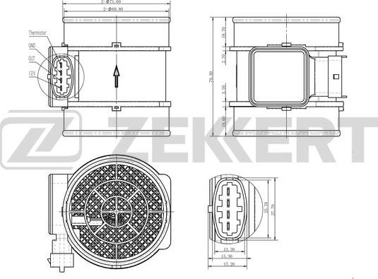 Zekkert SE-1011 - Датчик потока, массы воздуха autosila-amz.com