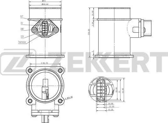 Zekkert SE-1017 - Датчик потока, массы воздуха autosila-amz.com