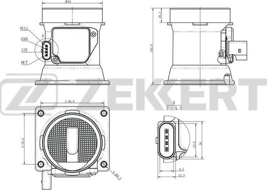 Zekkert SE-1081 - Датчик, давление во впускной трубе autosila-amz.com