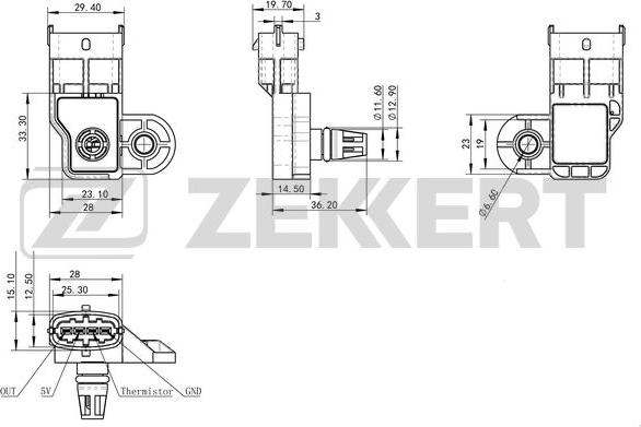 Zekkert SE-1039 - Датчик, давление во впускной трубе autosila-amz.com