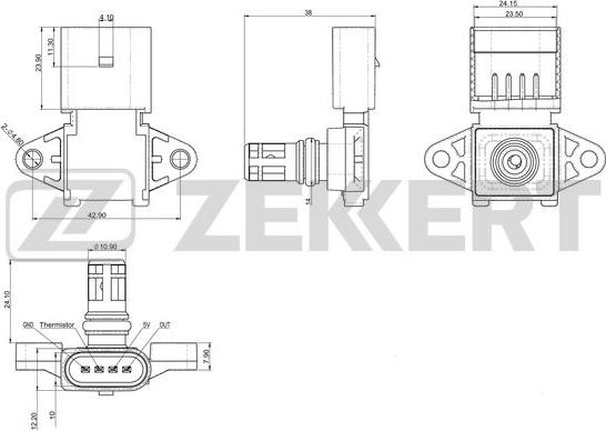 Zekkert SE-1029 - Датчик, давление во впускной трубе autosila-amz.com