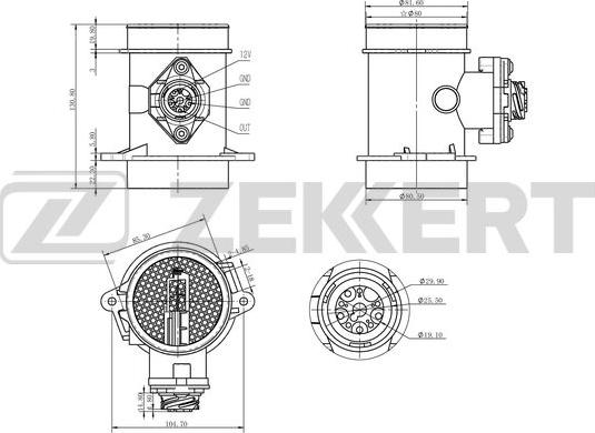 Zekkert SE-1023 - Датчик потока, массы воздуха autosila-amz.com