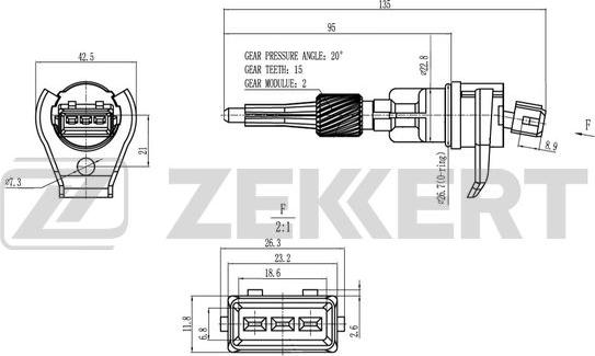 Zekkert SE-8507 - Датчик скорости, спидометр autosila-amz.com