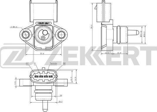 Zekkert SE-2019 - Датчик потока, массы воздуха autosila-amz.com