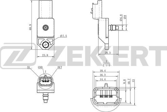 Zekkert SE-2015 - Датчик потока, массы воздуха autosila-amz.com