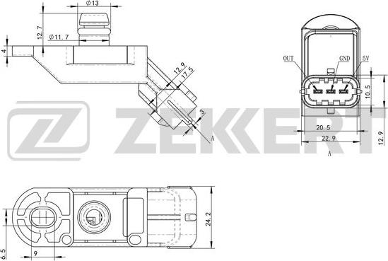 Zekkert SE-2012 - Датчик потока, массы воздуха autosila-amz.com