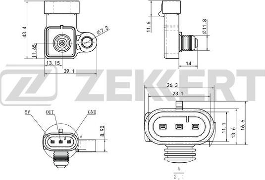 Zekkert SE-2025 - Датчик потока, массы воздуха autosila-amz.com