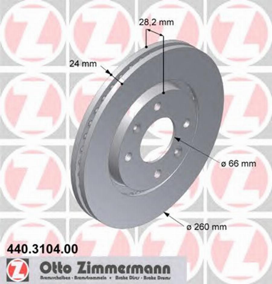 Zimmermann 440.3104.00 - Тормозной диск autosila-amz.com